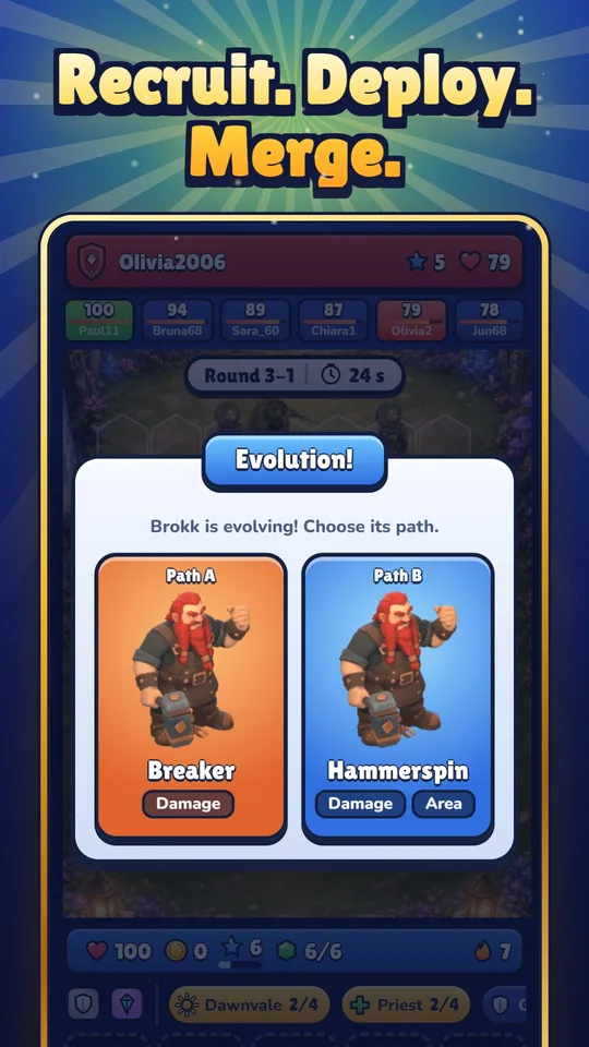 Blasonia screenshot: The hero shop: recruit, deploy, merge